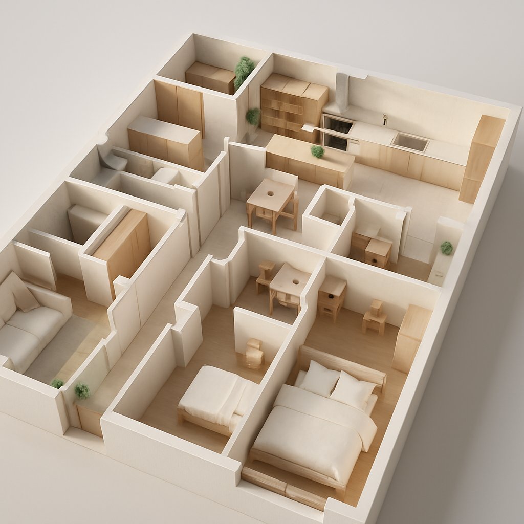 Dollhouse 3D da planta Sky · 160 m²